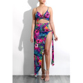 Sexy Women′s Dress Standard Size Sling Print Beach Club Two-Piece Suit